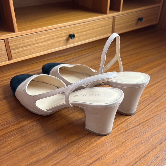 Cap Toe Sling Back Block Heels - Picture 3 of 3